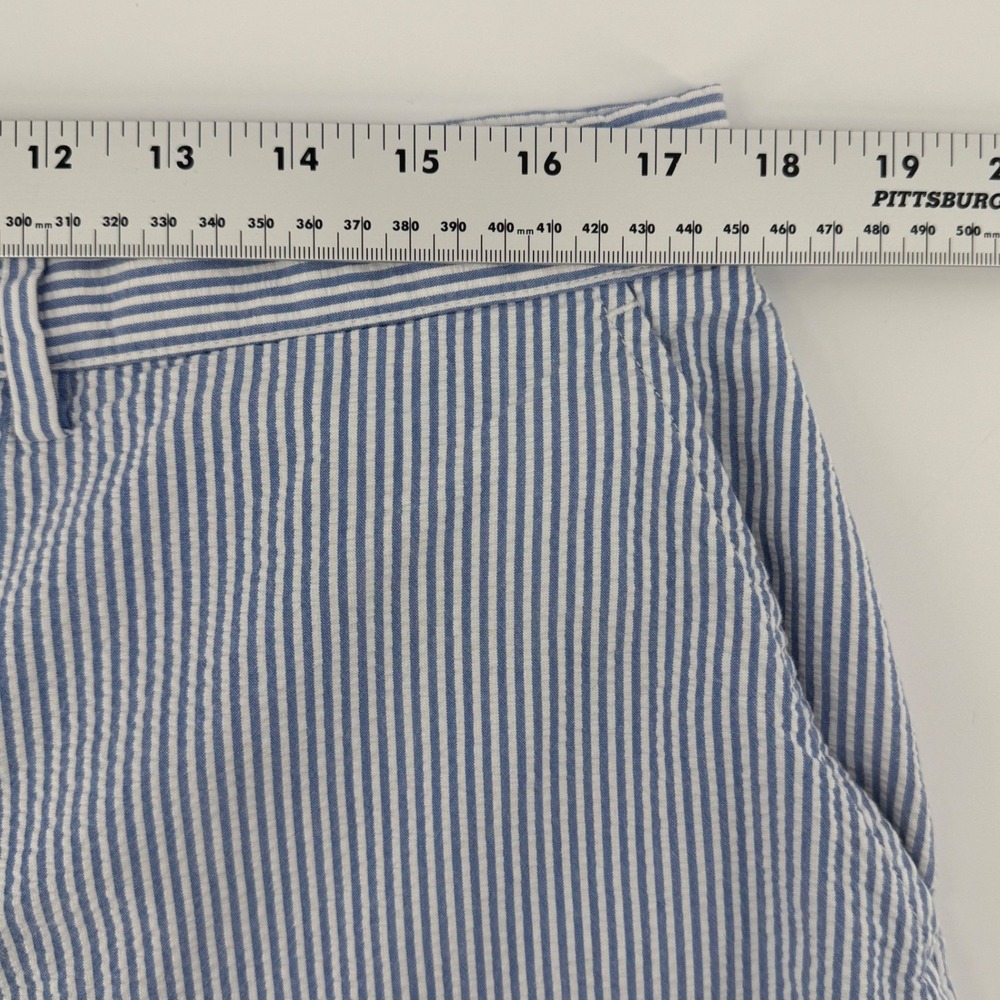 Vintage Polo Ralph Lauren Men Blue White Seersucker Striped Cotton Shorts Sz‎ 36 - Picture 5 of 6